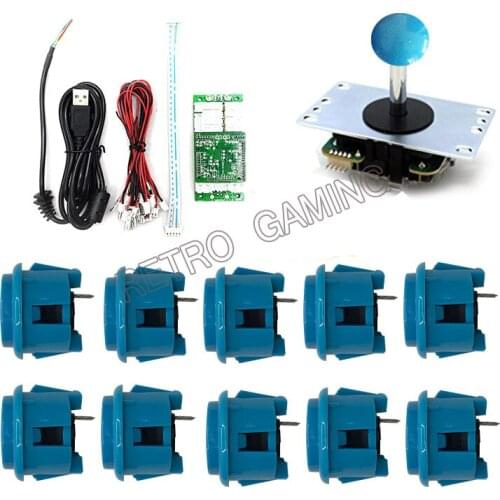 DIY Arcade Game Joystick handle kits set with PS4 USB encoder 30mm push buttons USB cable to Build Up PS4 game joystick