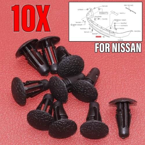 JEAZEA 10x Nylon Rivet Panel Range Retaining Clips Fasteners 01553-00401 Fit for Nissan Altima Qashqai Micra NV200 Rogue Versa