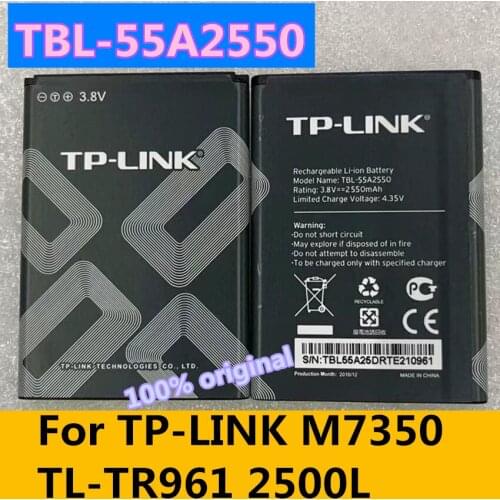 Original 100% Original 2550mAh TBL-55A2550 Battery For TP-LINK M7350 TL-TR961 2500L WIFI Batteries