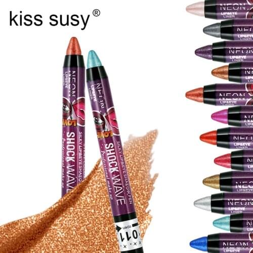 12 Color Eye Shadow Stick Lip Pencil 2 In 1 Pearlescent Long-lasting Lying Silkworm Pen Makeup Pen Shimmer Cosmetics Tool TSLM1