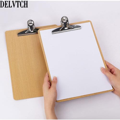A4 A5 Wooden Clipboard Folder Paper Ticket Menu Bills Note Document File Clip WordPad Office School Writing Board Clamp Holder
