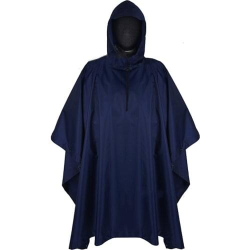 Navy Blue Outdoor Hiking Fishing Waterproof Raincoat Camping Mat Men Riding Climbing Hunting Trekking Rainproof Poncho Rain Coat