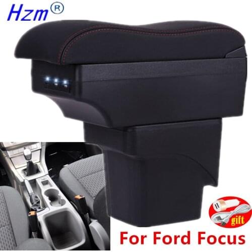 For Ford Focus 2 armrest box For Ford Focus 2 mk2 Car Armrest box car accessories nterior Retrofit parts Center Storage box USB