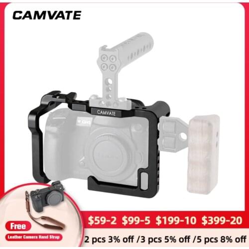 CAMVATE Camera Full-frame Cage Rig With Shoe Mount & 1/4" -20 & 3/8"-16 Mounting Point Especially For DLSR Cameras Panasonic GH5