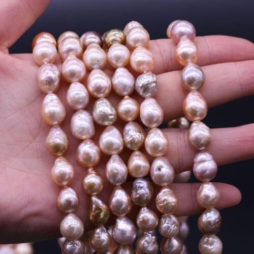 Freshwater Pearl For Jewelry Making Irregular Pink Loose Beads 10-13 MM DIY Necklace Bracelet Handiwork Sewing Craft Accessory