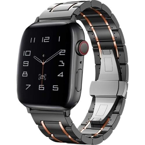 Ceramics correa for apple watch 5 4 band 40mm 44mm bracelet 38mm 42mm watchbands for iwatch 3 2 1 strap pulseira luxurious belt