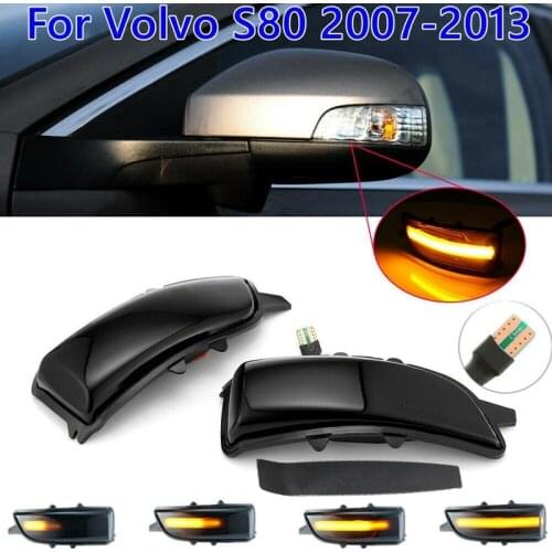 Novel-LED Dynamic Turn Signal Indicator Light Lamp Rearview Side Mirror Lights for Volvo S40 S60 S80 C30 C70 V50 V70 2007-2013
