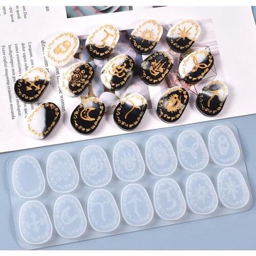 2021 New DIY Retro Rune Pendant Silicon Mold Resin Jewelry Home Decoration UV Moulds Handmade Crafts Jewelry Making Tools