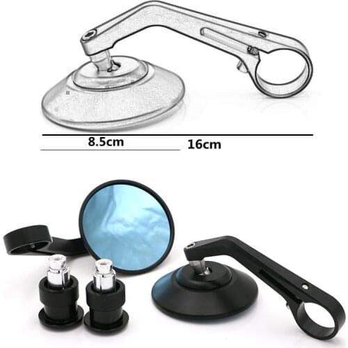 Universal Motorcycle Handlebar Mirrors Motorbike Scooter Motor Moto Retro Black Aluminum Alloy Handle Bar Side Rearview Mirrors