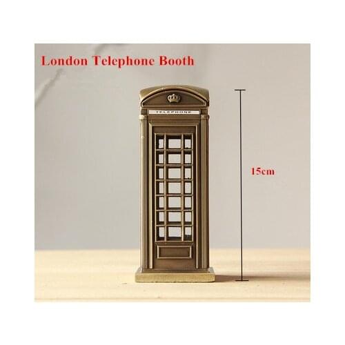 High Quality Fashion Metal Model London Telephone Booth Zinc Alloy Home Bar Decoration Business Gift