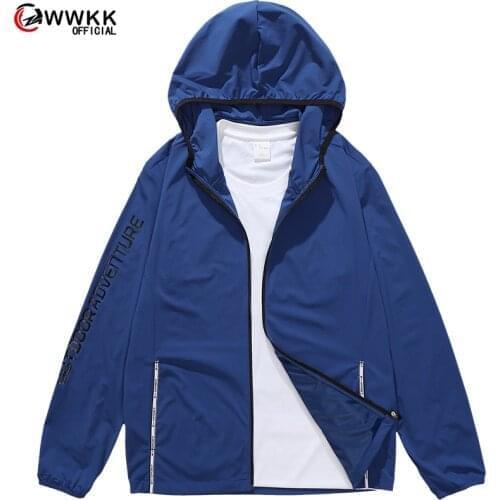 WWKK Summer Beach UV Jacket Men Sun Protection Clothing Windproof Fashion Loose Sunscreen Jacket Blouse Summer Coat