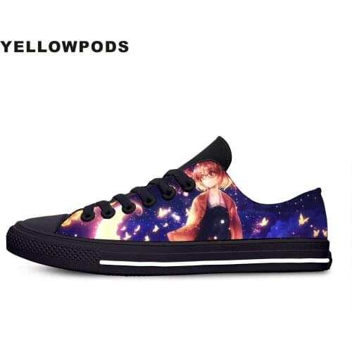 Flats Classic Canvas Shoes Beyond The Boundary Anime Hot Low Top Kuriyama Mirai Women Woman Black Flats Casual Fashion Shoes