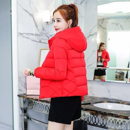 Winter New Arrival Polyester Long Zipper Clothes Woman A All-match Self-cultivation Student Cotton Cotton-padded 2019 New Loose