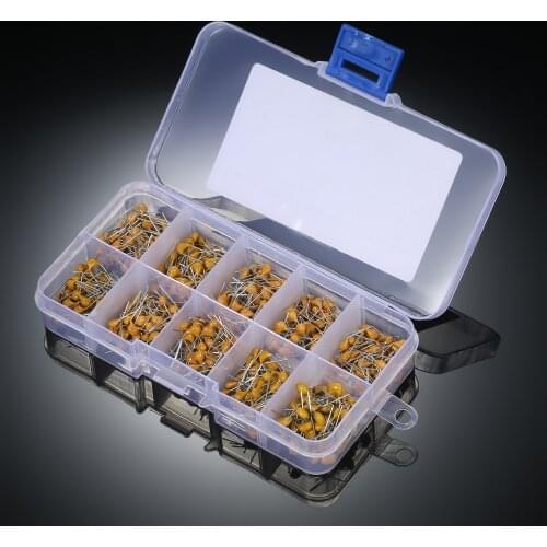 10Values*30pcs 10P-100NF 50V Mono Monolithic Ceramic Capacitors Assorted Kit Set with Box 10pF 20pF 30pF 47PF 68pF