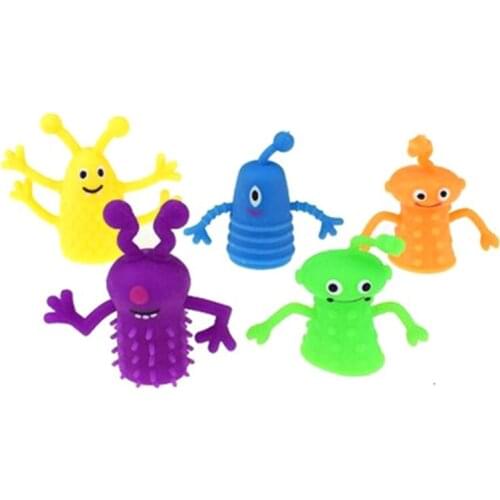 4Pcs/Set Novelty Plastic Cute Expression Hand Puppets Children Kids Finger Puppets Toy Parents Storytelling Props Christmas