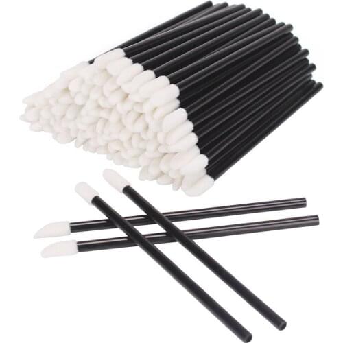 50PCS Disposable Makeup Lip Brush Soft Lipstick Mascara Gloss Wands Applicators Eyelash Cleaner Cleaning Cosmetic Make Up Tools