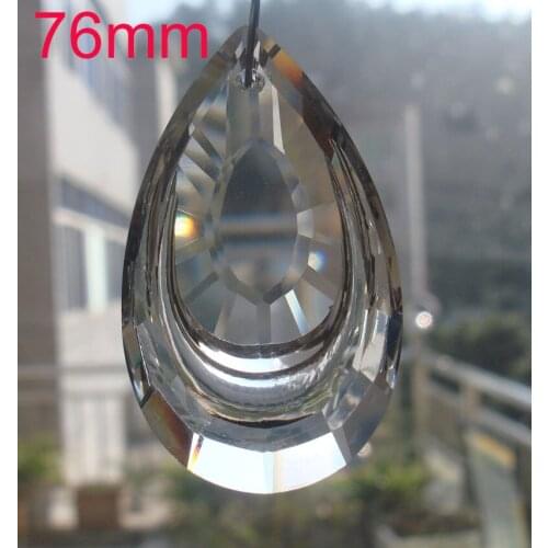 6pcs /lot 76mm double drip Chandelier Crystal Parts Hanging Crystal Drop Prism Lamp Part Suncatcher Free Shipping