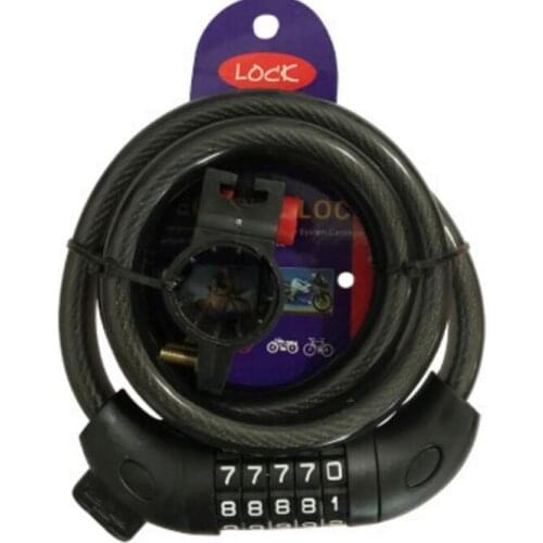 60pcs/lot 5 Resettable Digit Combination Bike Lock Bicycle Spiral Steel Cab 5 Digit lockable universal locks COMBO Bicycle Lock