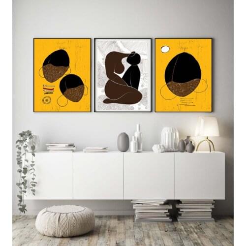 Abstract African Wall Art Print Picture Canvas Poster Nursery Print Minimalist Painting Decor No Frame
