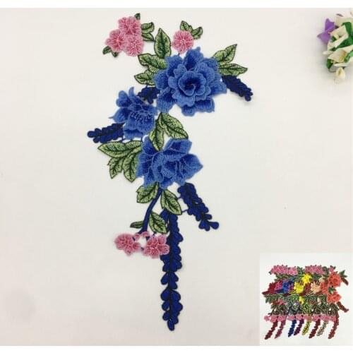 3D flower Embroidery Applique Polyester Lace Fabric Sewing DIY Lace Collar Evening party dresses Needlework Lace Accessories