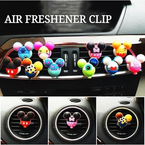Car Perfume Clip Air Freshener Auto Vent Fragrance Cartoon Solid Parfum Wholesale Cute Mouse Automobile Accessories Lemon Scent