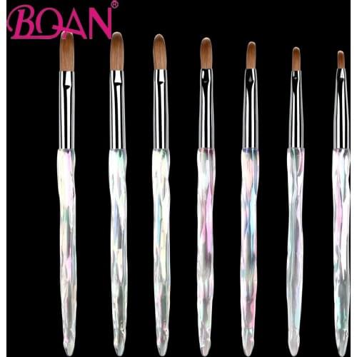 BQAN Profession Kolinsky Sable Hair Manicure UV Gel Brush Acrylic Transparent Nail Art Painting Drawing Brush Phototherapy Tool