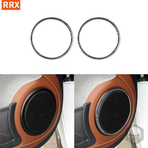 For Benz Smart Fortwo 451 Coupe Cabrio Pure Pulse Passion 2011 2012 2013 2014 2015 Carbon Fiber Door Horn Speaker Frame Stcikers