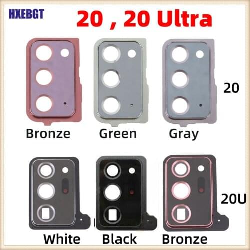 For Samsung Galaxy Note20 20 Ultra Back Rear Camera Glass Lens with Metal Frame Smartphone Repair Parts