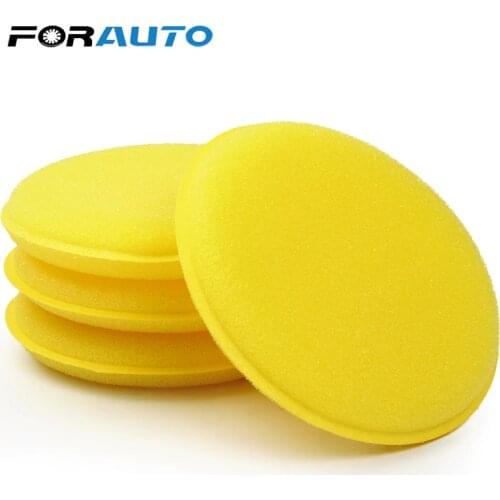 FORAUTO Sponge 12 pcs/set Car Cleaning Tool Tyre Dressing Foam Wax Sponge Anti-Scratch Applicator Pads Yellow Polishing Towel