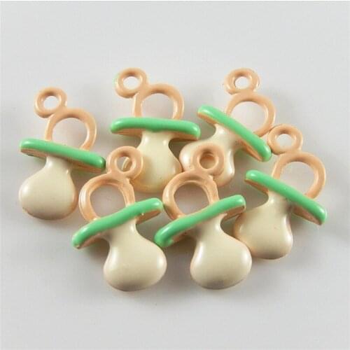 GraceAngie 10PCS Vinatages Jewelry Alloy Charms Simulated Beige Khaki Lamp Suspension Pendant Jewelry Connection Accessory