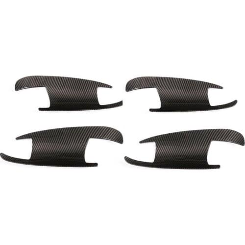 Carbon Fiber ABS Chrome Car Door Bowl Cover Trim For Mercedes Benz GLK GL ML C Class W204 X204 Car Accessories Left Hand Drive