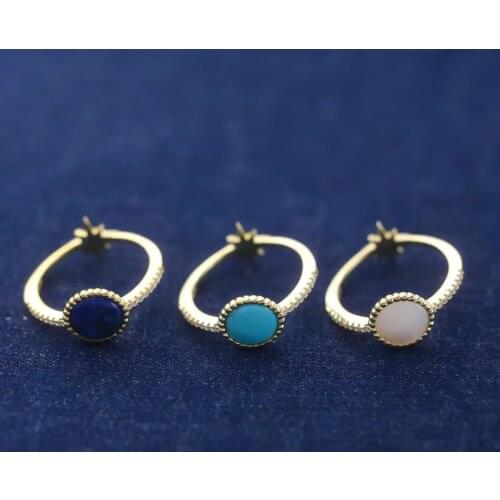 SLJELY Fashion Real 925 Sterling Silver Mother of Pearl Turquoise Blue Star Ring Micro Zirconia Stones Women Fine Brand Jewelry