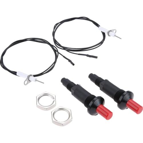 2Pcs Piezo Spark Ignition Set with Ground Terminal For Gas Grill Stove Heaters Camping Stove 20KV 1m Wire