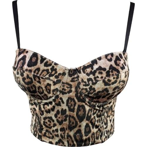 Crop Top Women Autumn Leopard Fashion Sexy Top Underwear To Wear Out Vest Push Up Bralette Bra Corset Tops Dropshipping Clothes