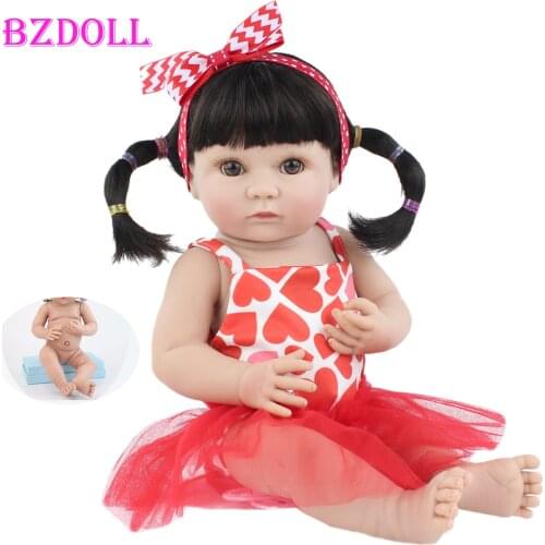 40cm Soft Silicone Reborn Baby Doll Toy Like Real Full Vinyl Newborn Babies Doll For Girl Boneca Child Cute Xmas Gift Bathe Toy