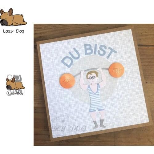 Weightlifting Man Metal Cutting Dies Scrapbooking Stencil DIY Decorative Craft Embossing Die Cuts Card Making New Dies For 2019