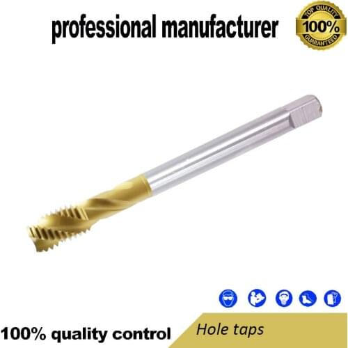 German standard titanium-plated cobalt-containing spiral taps with thick handle DIN371 fine handle DIN376 spiral groove tapping