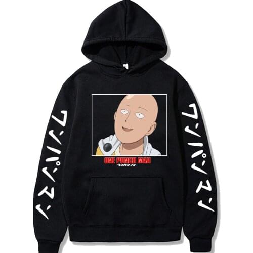 One Punch Man Anime Mens Hoodie Long Sleeve Casual Men Sweatshirt Pullover Clothes Male