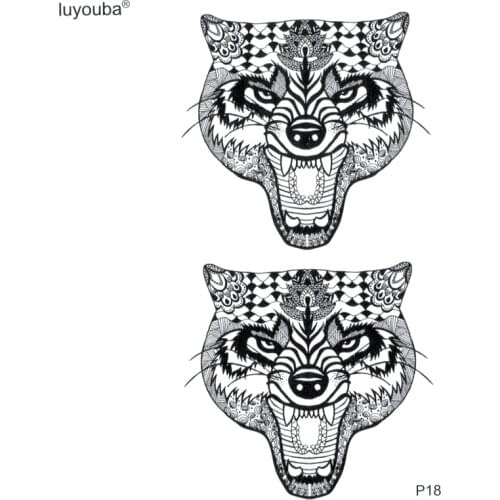Leopard head Waterproof Temporary Tattoos Men Ferocious Animal harajuku Tatoo Temporary Stickers Tatouage Temporaire Femme