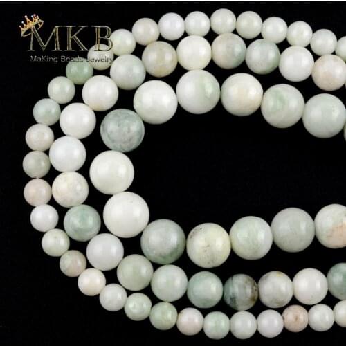 Wholesale Natural Stone Light Green Jades Beads For Jewelry Making DIY Bracelet Necklace Loose Round Beads Jewellery 4-12mm 15"