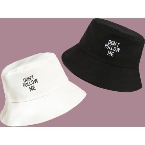Do Not Follow Me Letter Embroidery Bucket Hat Fisherman Hat Outdoor Travel Hat Sun Cap Hats for Men and Women 66