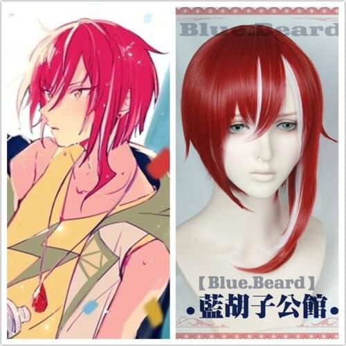 Anime Ensemble Stars Cosplay Sakasaki Natsume Wig Red White Heat Resistant Synthetic Wig Halloween Party Anime Cosplay Wig+ Wig