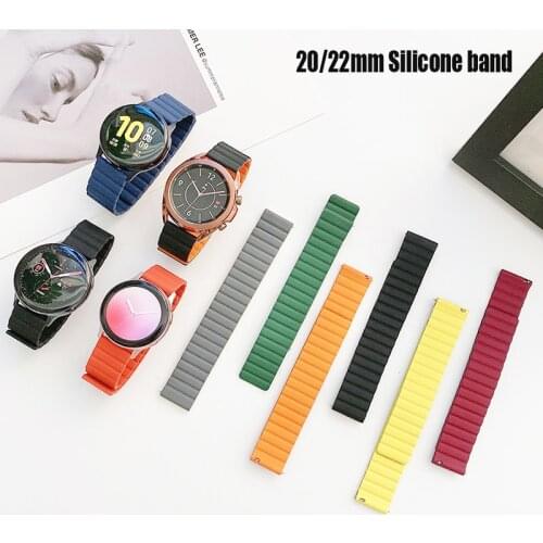Silicone Watch Band for Huawei Watch Gt 2-2e-pro Magnetic Loop strap for Samsung Galaxy Active 2 Bracelet 20mm 22mm Accessories