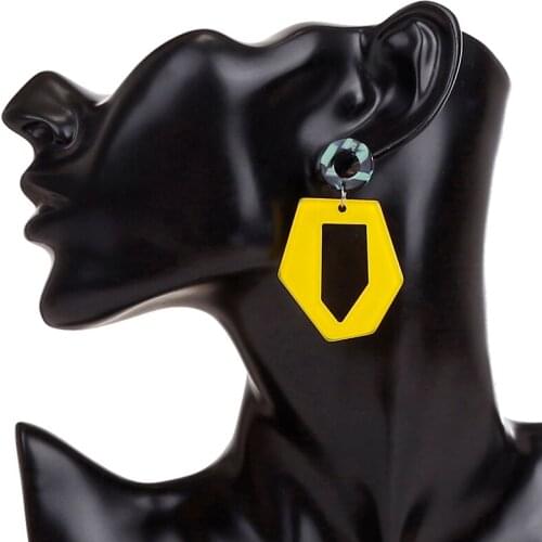 2pairs Hollow Irregular Geometric Earrings Wild Exaggerated Personality Acrylic Jewelry Accessories as a Gift for Girlfriends