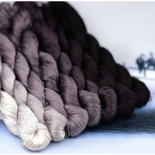 100% silk thread hand embroidery embroider cross stitch 1pcs 400m silk embroidery thread purplish brown series7 pure colors