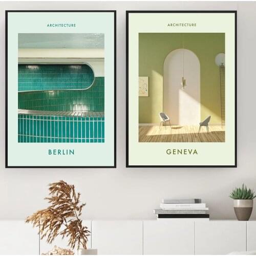 Modern Architecture Art Print Poster Geneva Berlin Simple Design Canvas Painting Wall Picture Philosopher Bedroom Interior Decor