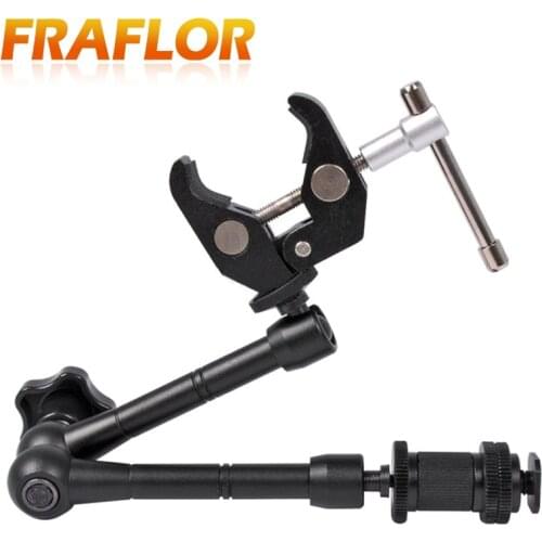 Super Clamp 7/11 inches Adjustable Magic Articulated Arm for Mounting HDMI Monitor LED Light LCD Video Camera Flash Camera DSLR