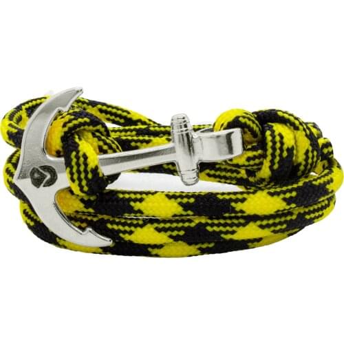 DARK DIAMOND-925 Sterling Silver Anchor bracelet and Paracord rope. Adjustable, top quality