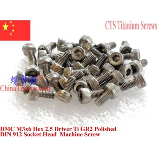 DIN 912 M3 Titanium screw M3x3 M3x4 M3x5 M3x6 M3x10 M3x12 M3x14 M3x16 M3x20 M3x25 M3x30 M3x30 Socket head Hex 2.5 Driver Ti GR2