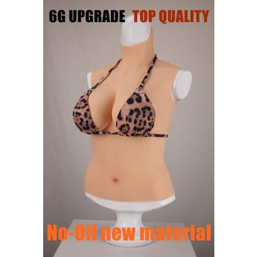 Upgrade 6G New D CUP Halfbody Fake Artificial Boobs Realistic Silicone Breast Forms Crossdresser Shemale Transgender Drag Queen